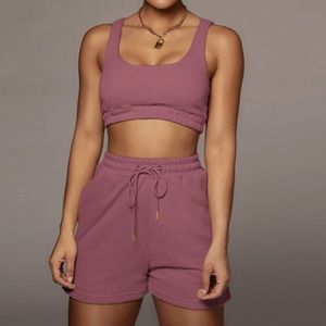 Solid color two piece set